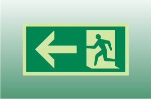 Photoluminescent Exit Sign Left - Fire Safety Signs